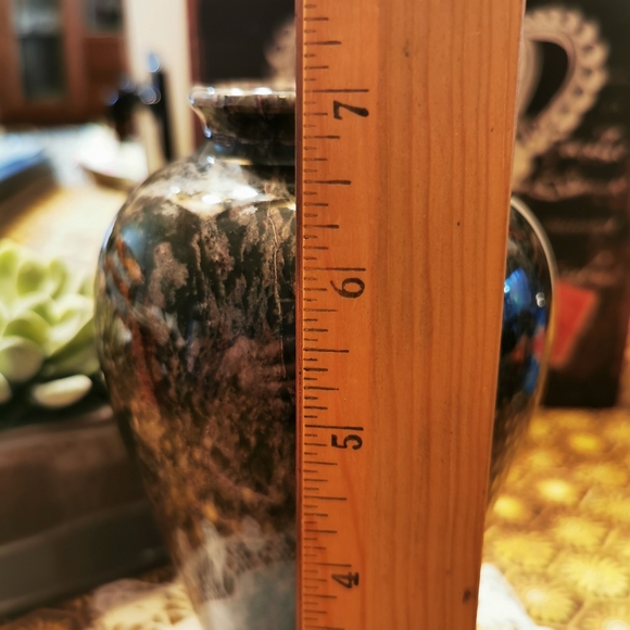 Vintage Green and Purple Solid Granite Vase Urn - Picture 9 of 11